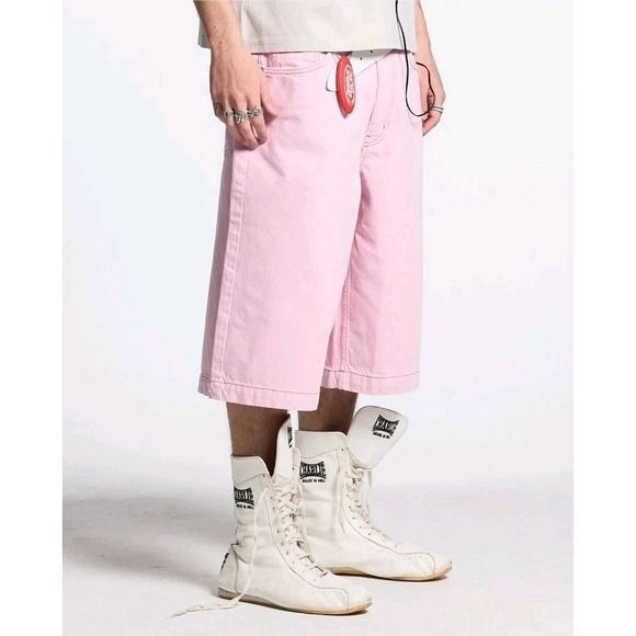 Coldculture Other - Cold Culture Stitching Jorts Sweet Lilac Pink Straight Loose Fit 100% Cotton Y2K